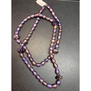 NEW purple pearls and amethyst necklace with sterling silver clasp